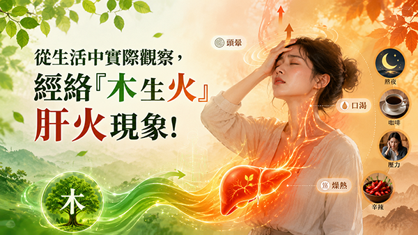 從生活中學中醫，看見經絡「木生火」的肝病現象