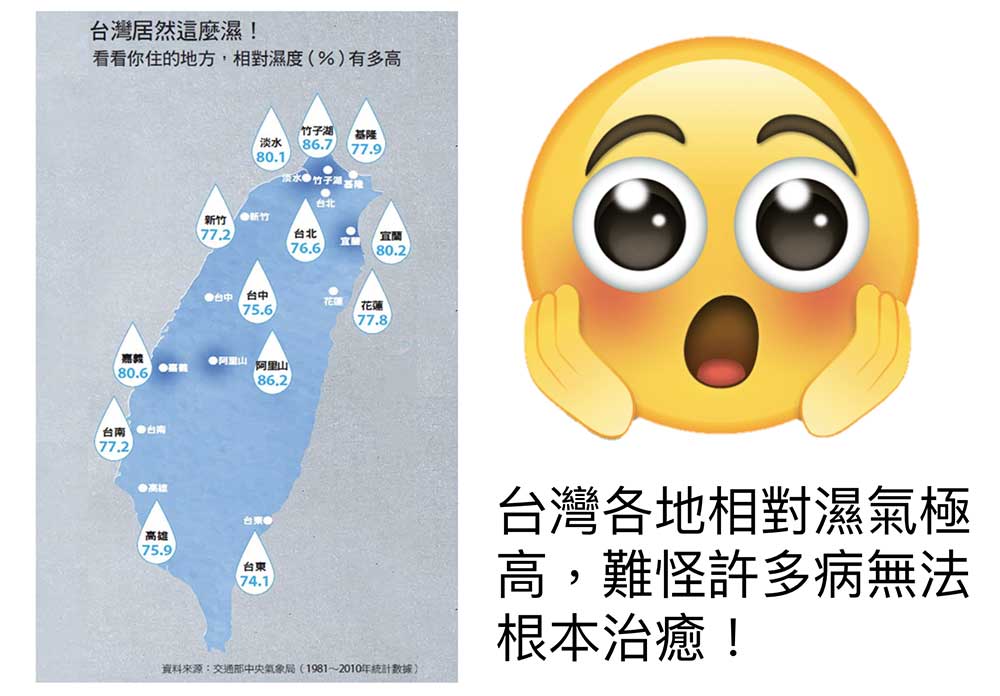 台灣的高濕氣塑造出許多頑固疾病