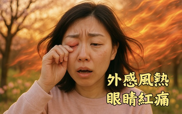 外感風熱時，最容易出現眼睛紅痛