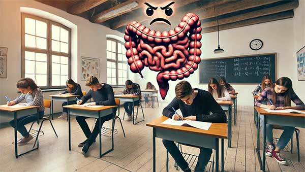 許多學生只要遇到考試，就會出現腸躁症