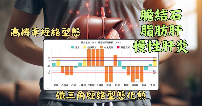 最高機率出現膽結石的經絡型態:鐵三角化火熱