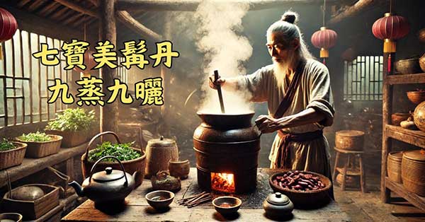 傳統製作七寶美髯丹，必須經歷九蒸九曬的過程