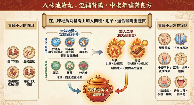八味地黃丸，是在六味地黃丸的基礎加以變化