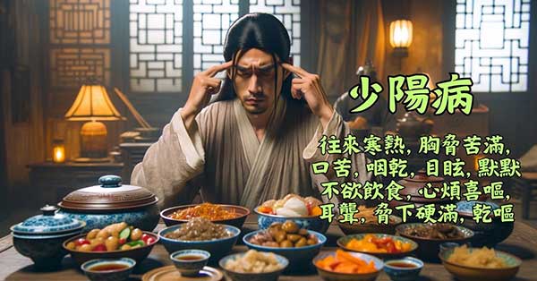 少陽病常見頭暈食慾不佳，口苦口乾