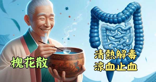 運用槐花散，清熱解毒涼血止血