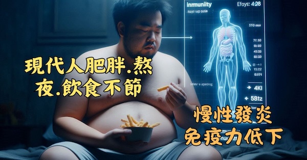 現代人體內普遍慢性發炎，免疫力低下