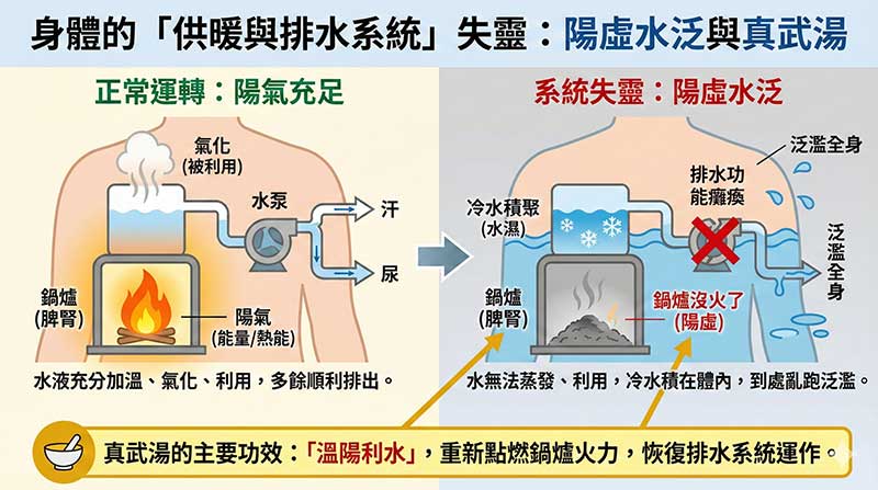 真武湯可以溫暖且調整體內的排水系統