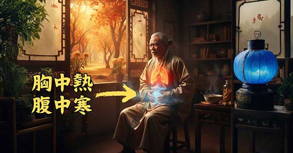古代中國人發現胸中熱，腹中寒的現象