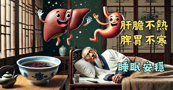 調和肝膽火熱，脾胃虛寒可以改善失眠