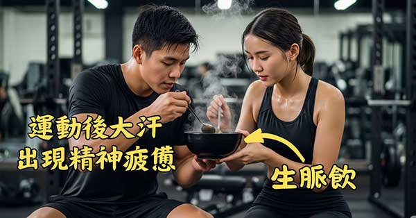 運動後大汗淋漓，感到疲憊時可以喝生脈飲