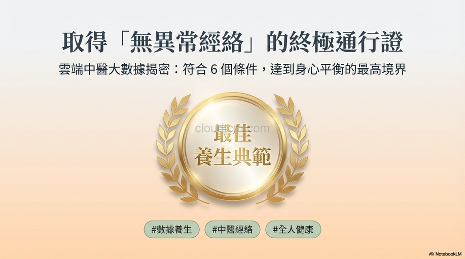 符合6個條件,即可取得「無異常經絡」的通行證!
