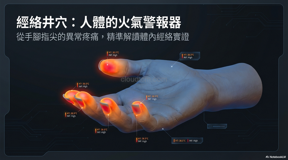 從手腳「井穴」疼痛，觀察人體經絡的火氣現象！