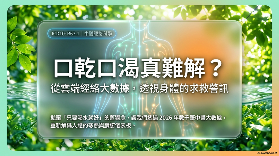 口乾口渴真難解?從中醫證候,經絡與中藥理解！