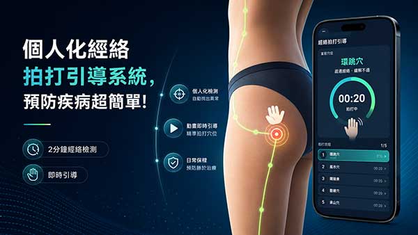 個人化經絡拍打引導系統，自學經絡養生超簡單!