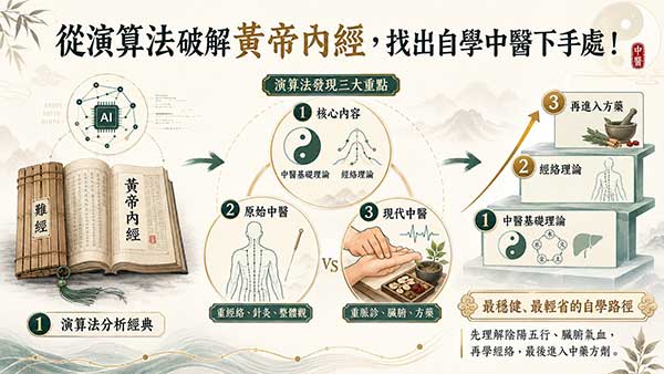 從演算法破解黃帝內經，找出自學中醫下手處！