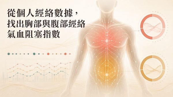 從個人經絡數據，找出胸部與腹部經絡氣血阻塞指數