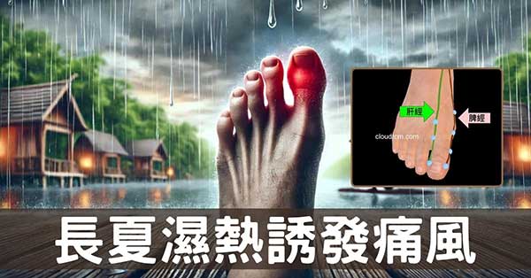 長夏季節誘發痛風，從經絡理解腳痛、大腳趾痛原因！