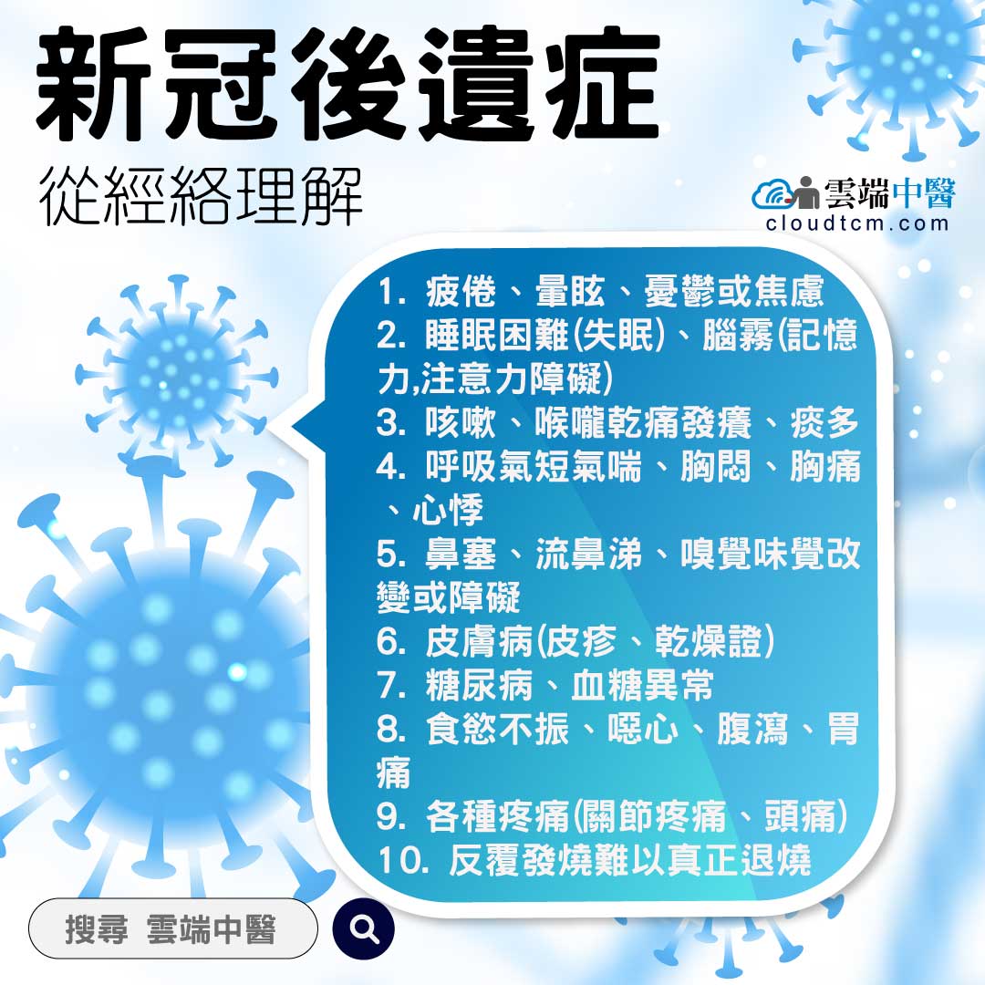 輕症無症狀嗎?從經絡理解及改善10種長新冠後遺症!