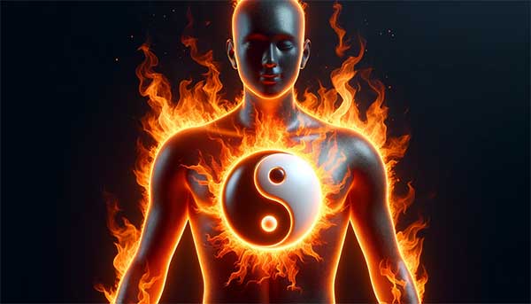 上實下虛的人，上半身火熱，體內陰陽不調