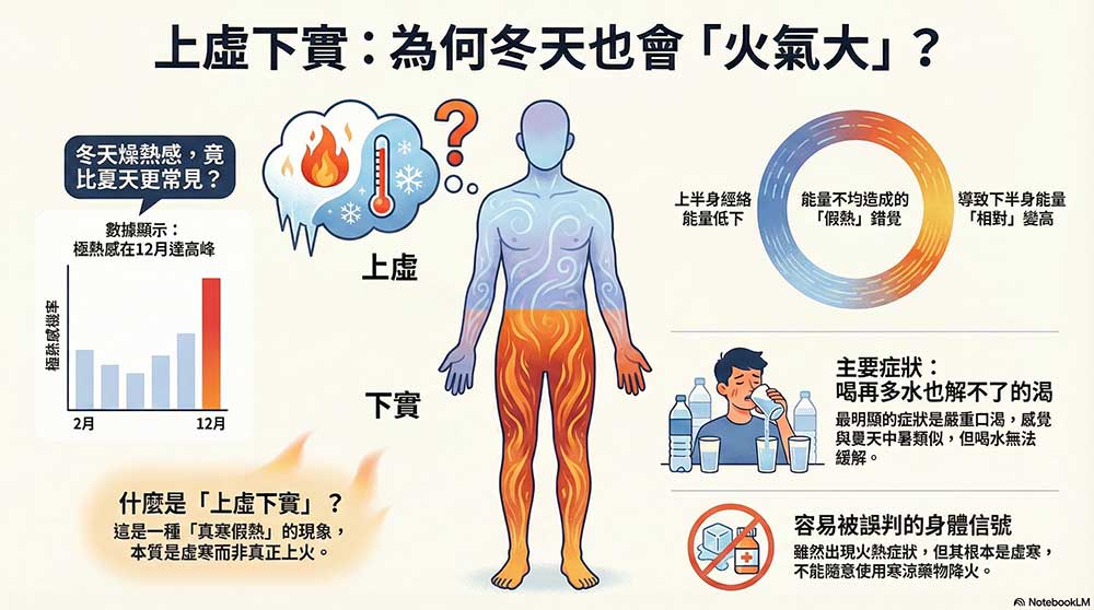 上虛下實在冬季也會出現火氣大