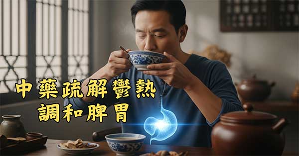 運用中藥可以紓解體內鬱熱，調和脾胃