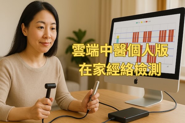 運用雲端中醫個人版，可以在家進行經絡檢測
