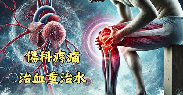 現代傷科治療疼痛，也運用「治血重治水」的觀點