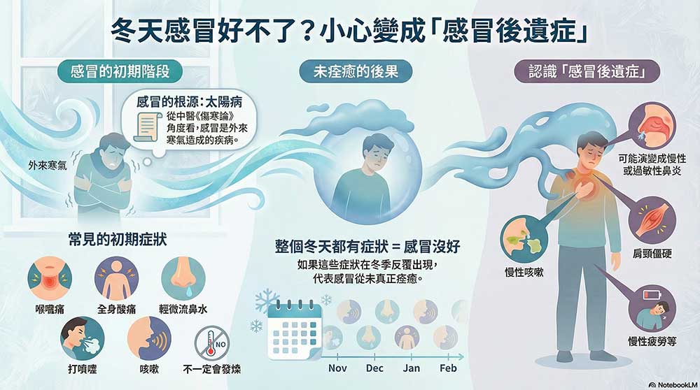 沒有處理好感冒傷寒，容易出現各種後遺症