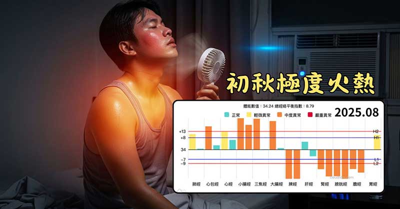 就算是寒性陽虛體質的人，在初秋依然感到體內火熱難耐
