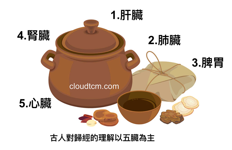 古人對中藥歸經的理解以五臟為主
