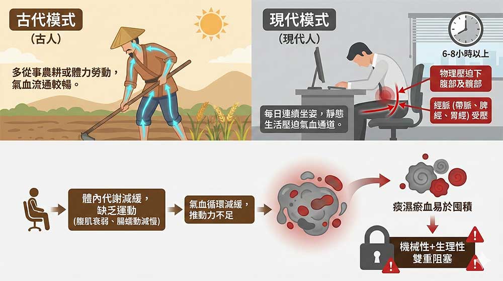 古人與現代人生活模式差異大