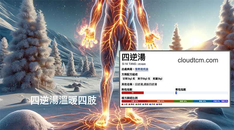 四逆湯成分火熱，可以溫暖四肢。