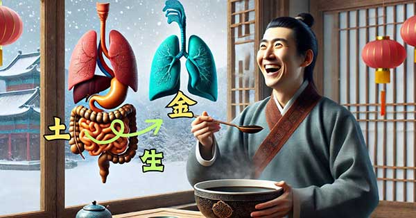 基於五行理論，脾胃土可以生肺金