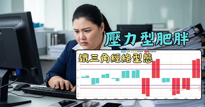 壓力型肥胖者，很容易出現鐵三角經絡型態