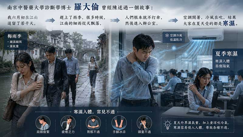 現代人夏季受到寒濕的機率比中暑還高