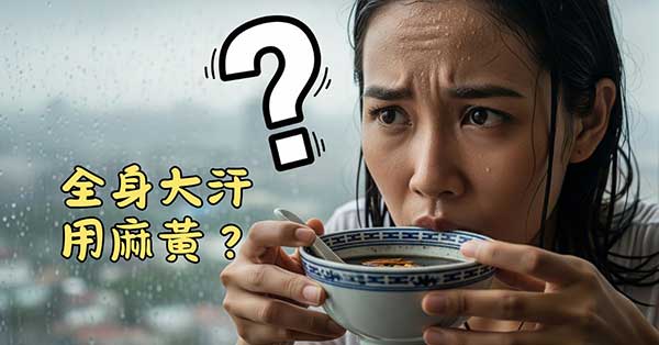 長夏季節嚴重大汗，運用含有麻黃的中藥方劑卻很有效