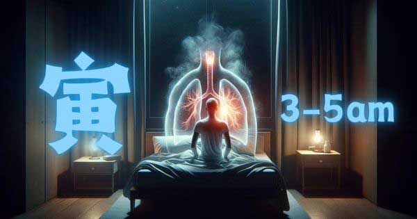 「寅時」對應肺經，是肺經氣血最為旺盛的時辰