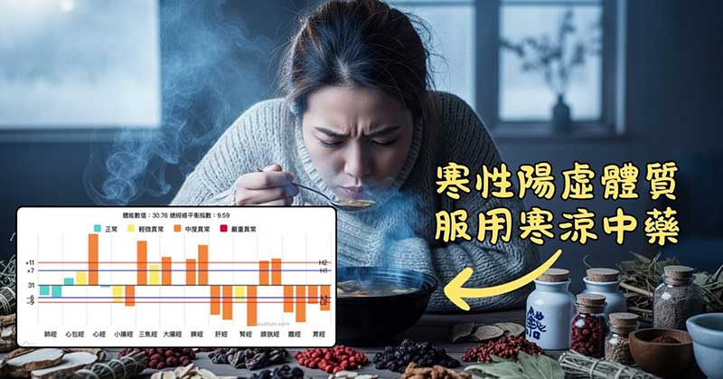 明明是寒性陽虛體質，卻依然服用寒涼性的中藥治病