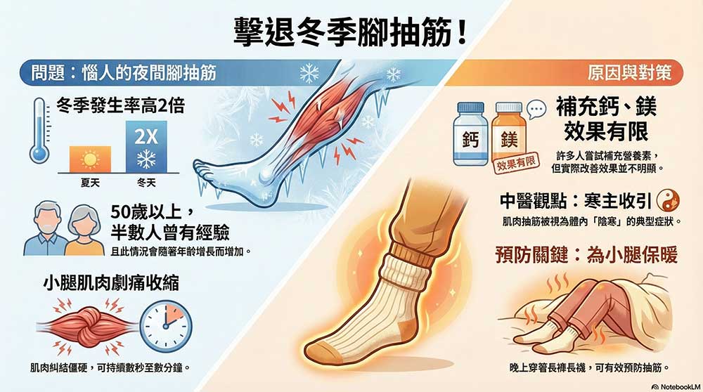 理解經絡，擊退冬季腳抽筋現象