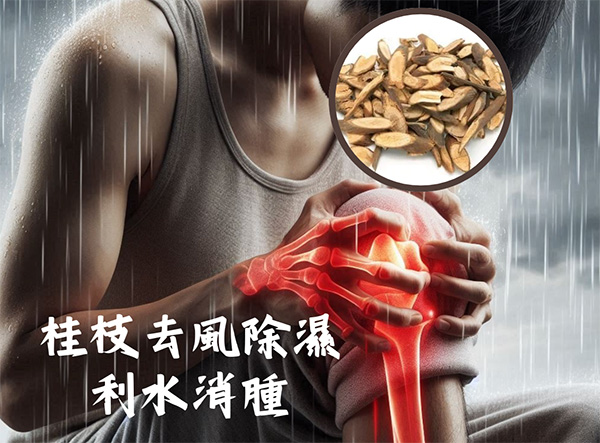 桂枝去風濕，利水消腫