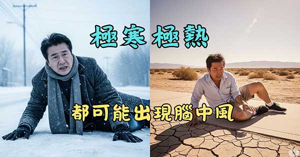 極寒或極熱的天氣，都可能出現腦中風