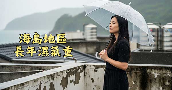 居住在海島地區的人，容易受到濕氣影響
