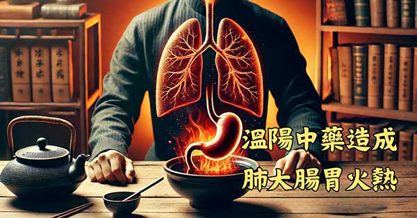 服用溫陽中藥，容易出現肺胃大腸的火熱現象