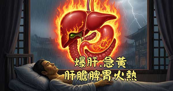 古人認為，爆肝急黃的人體內肝膽脾胃火熱