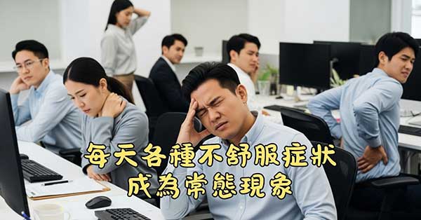 現代人每天出現各種不舒服症狀，成為常態現象