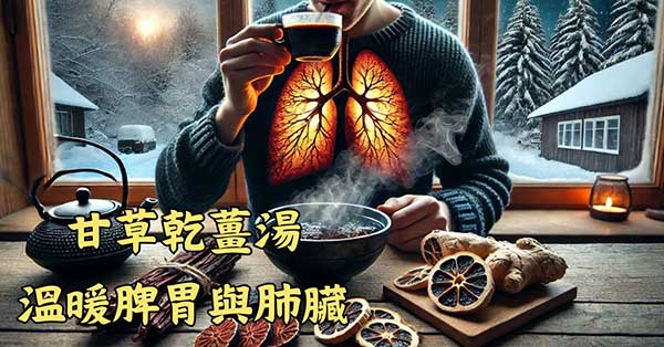 運用甘草乾薑湯，可以溫暖脾胃與肺臟