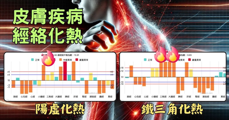 各種造成皮膚搔癢疾病，背後主要都是經絡化熱的型態