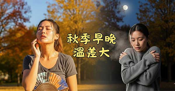 秋季早晚溫差大，進入深秋後更為明顯