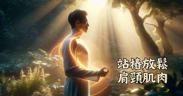 經常練習站樁，可以放鬆肩頸部位的肌肉緊繃感