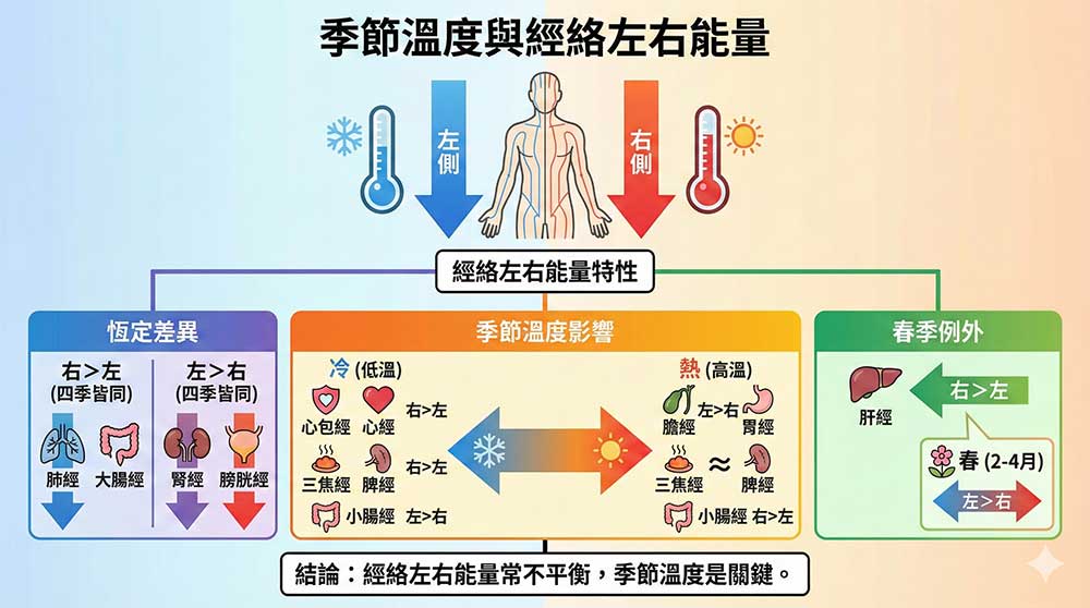 十二經絡左右差距現象都不同